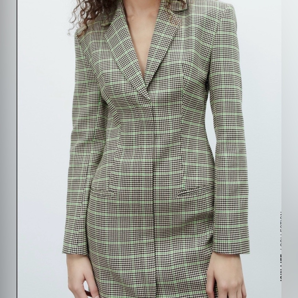 Zara Plaid Blazer Dress Medium